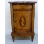 A late 19thC French Empire inspired walnut bow front side cabinet,