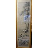 An early 20thC Chinese painting on a silk panel,