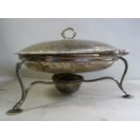 A late Victorian silver shallow dish with a gadrooned border,
