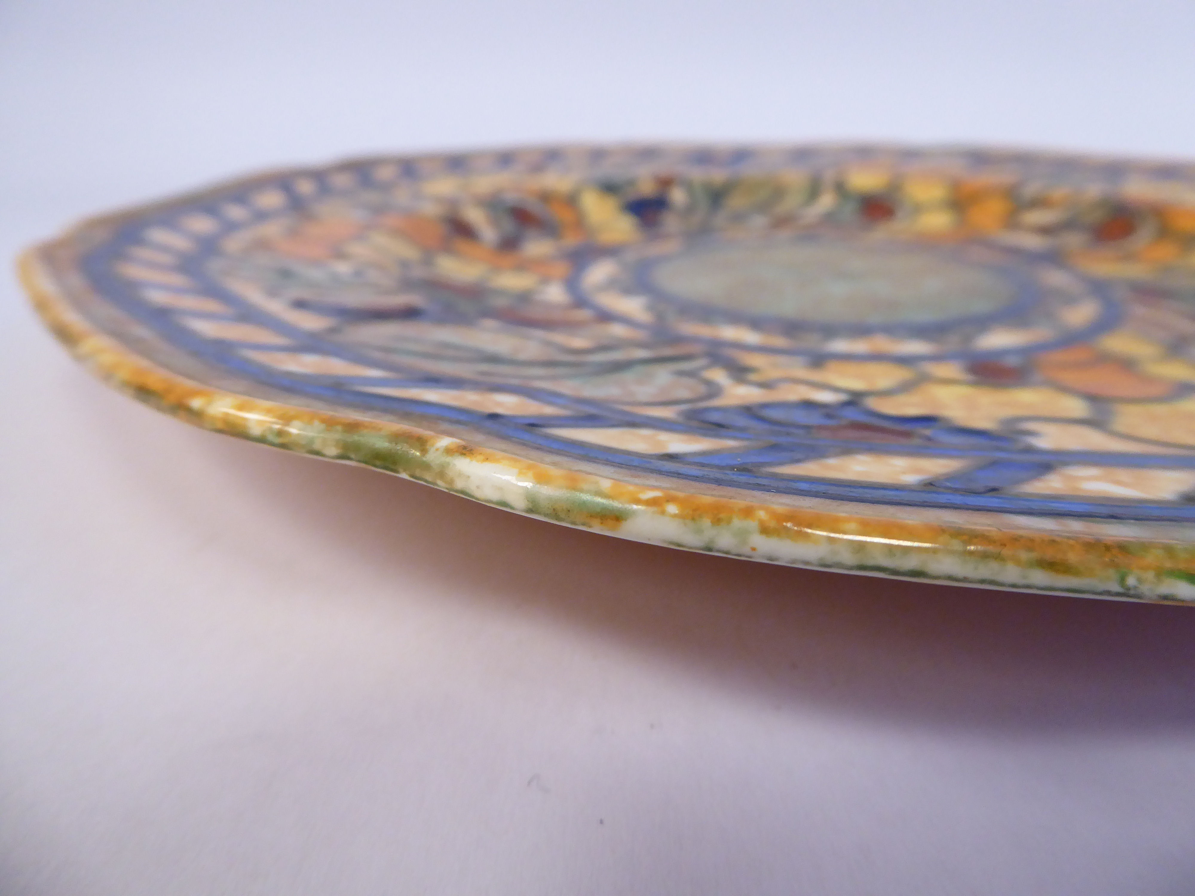 A Charlotte Rhead Crown Ducal pottery wavy edged plate, - Image 7 of 7