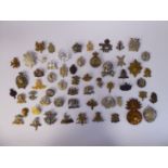 Approx fifty military cap badges, some copies: to include the Gloucestershire,