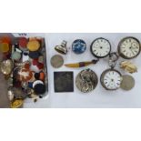 Collectables: to include a white metal cased pocket watch,