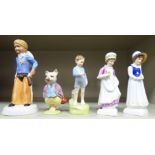 Four Royal Doulton china figures, viz.