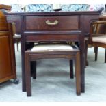 A modern Chinese fruitwood alter table design desk with a frieze drawer,