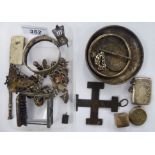 Silver items: to include a pendant cross; sporting medallions;