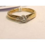 A 9ct gold single stone diamond ring 11