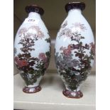 A pair of late 19th/early 20thC Japanese cloisonne vases,