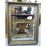 A late 19thC deep set moulded gilt frame 21'' x 34''; and another,