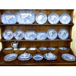 Burleigh and Copeland china Willow pattern dinnerware,