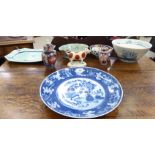 Decorative ceramics: to include a 20thC Japanese porcelain charger,