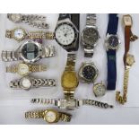 Ladies and gents stainless steel and other cased wristwatches: to include Tag-Heuer face only