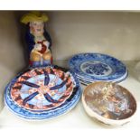 19thC and later ceramics: to include a Victorian Staffordshire pottery Toby jug and cover OS2