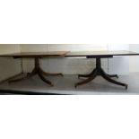 A mid 20thC mahogany framed pedestal coffee table,