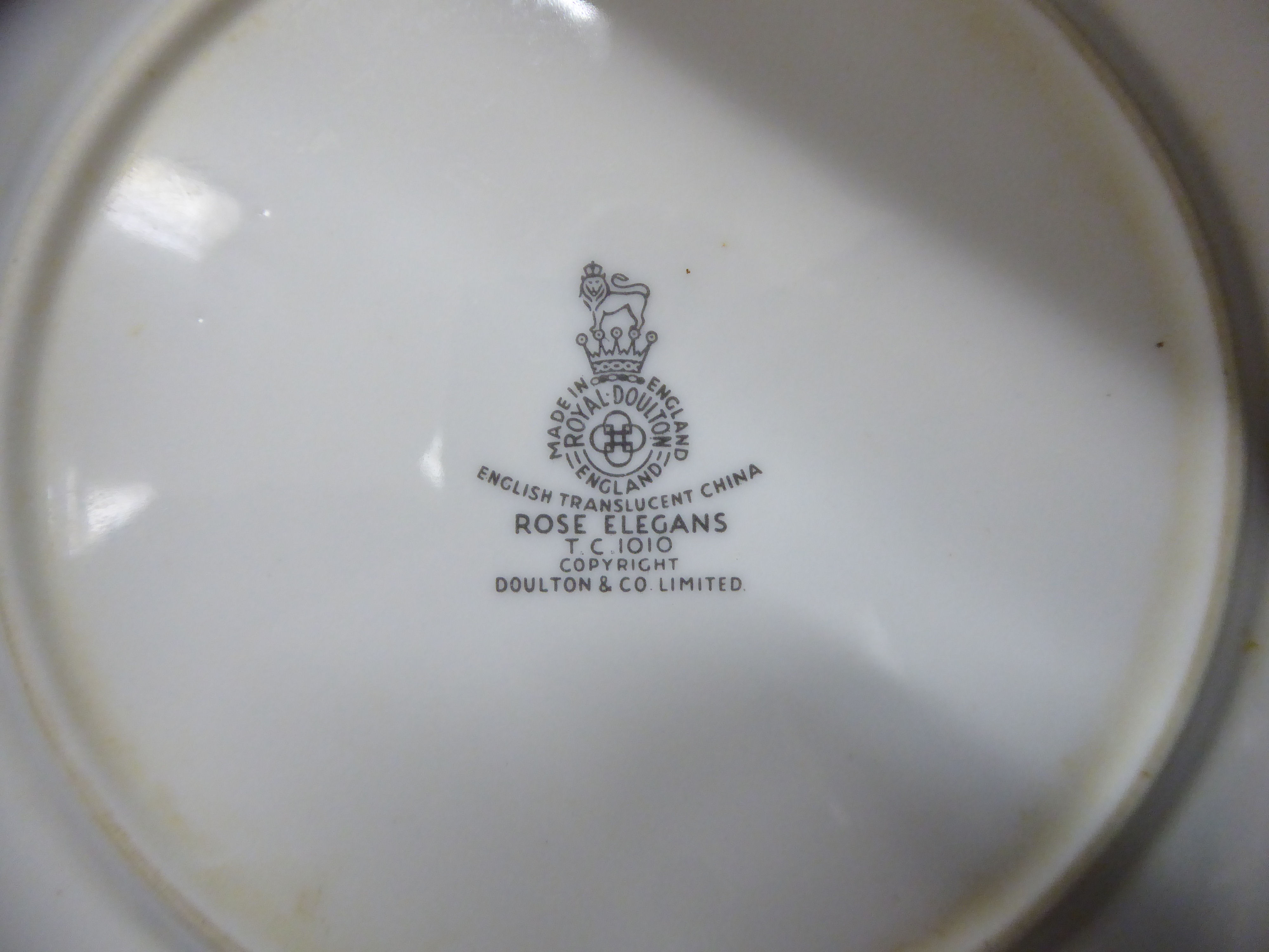 Royal Doulton china Rose Elegans pattern dinnerware; - Image 3 of 3