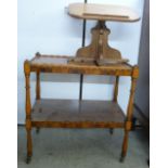 Small furniture: to include a modern yew two tier serving trolley,