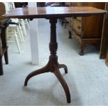 A George III mahogany pedestal table with a rectangular tip-top,