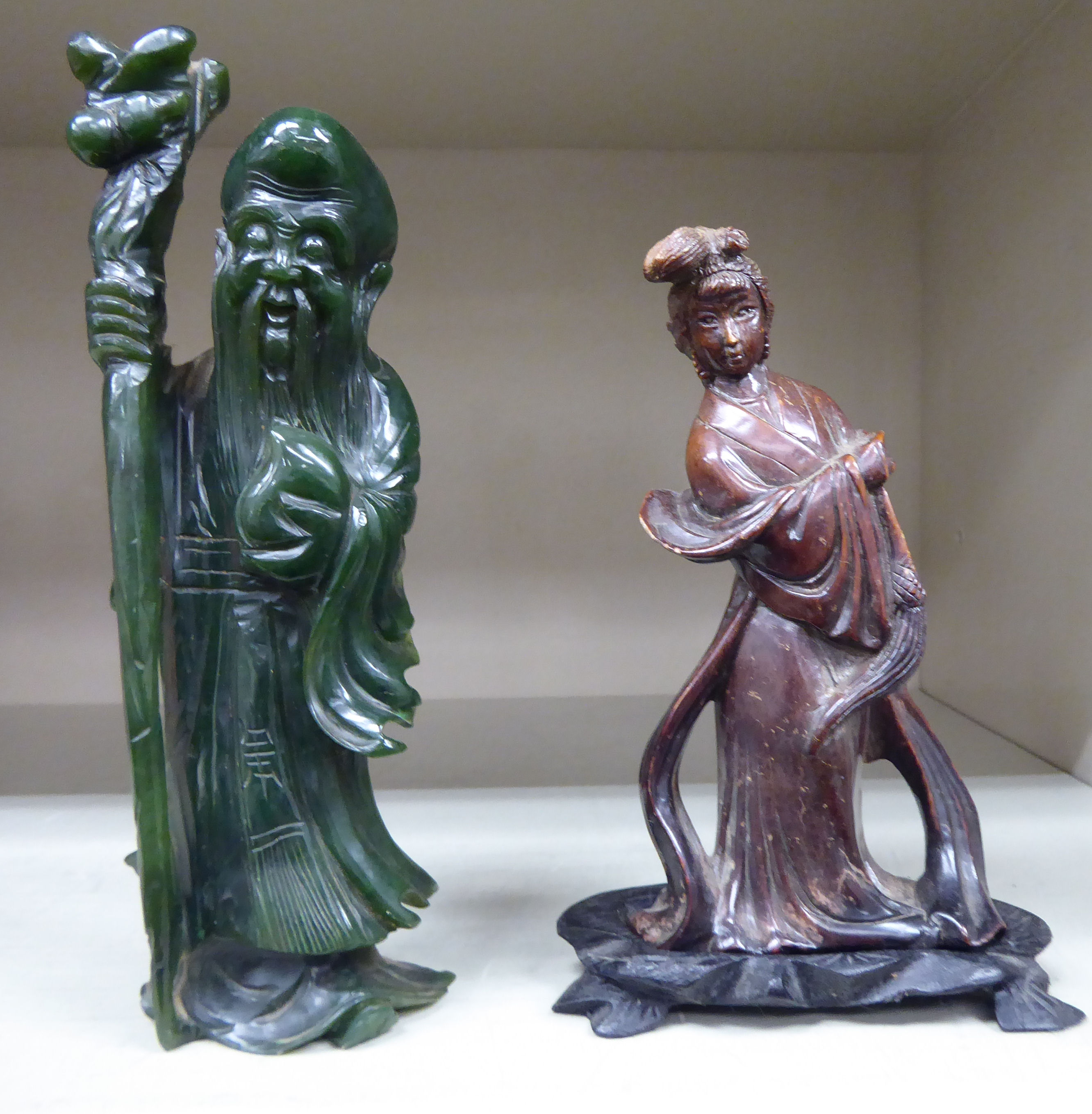 A 20thC Chinese carved agate figure,