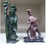 A 20thC Chinese carved agate figure,