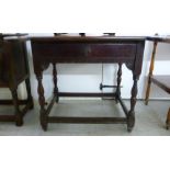 A late Victorian mahogany side table with a single drawer,