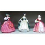 Three Royal Doulton china figures, viz. 'Janet' HN1537 6''h; 'Elegance' HN2264 6.