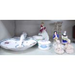 Ceramics and glassware: to include a Limoges porcelain deskstand,