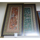 Two similar modern Japanese silk tapestry panels,
