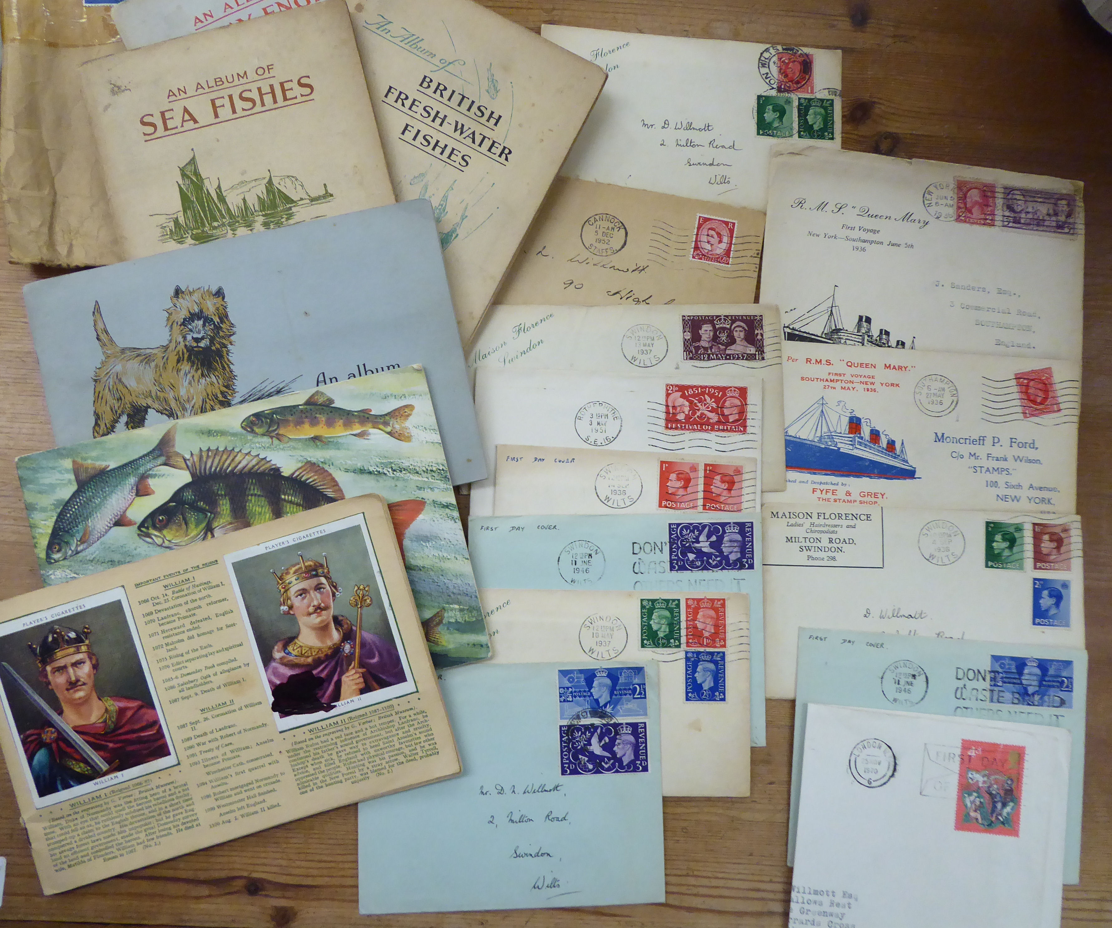 Ephemera: to include six uncollated albums of cigarette cards; and postage stamp covers,