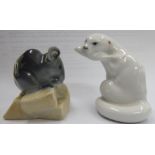 Royal Copenhagen porcelain, viz. a mouse eating cheese no.510 1.