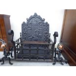 A 20thC traditionally styled wrought iron fire basket,