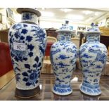 A pair of late 19thC Chinese porcelain vases,