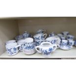 Blue Danube blue and white porcelain teaware,