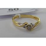 A 9ct gold diamond solitaire ring,