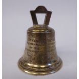 A silver table bell with a cut-out handle G&W London 1926 2.
