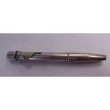 A silver cased pen with a detachable case and rotating clasp stamped AM Co Sterling