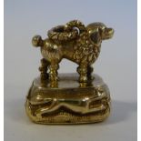 A 19thC cast yellow metal pendant seal,