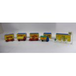 Five Matchbox diecast model vehicles, viz.