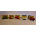 Five Matchbox diecast model vehicles, viz.