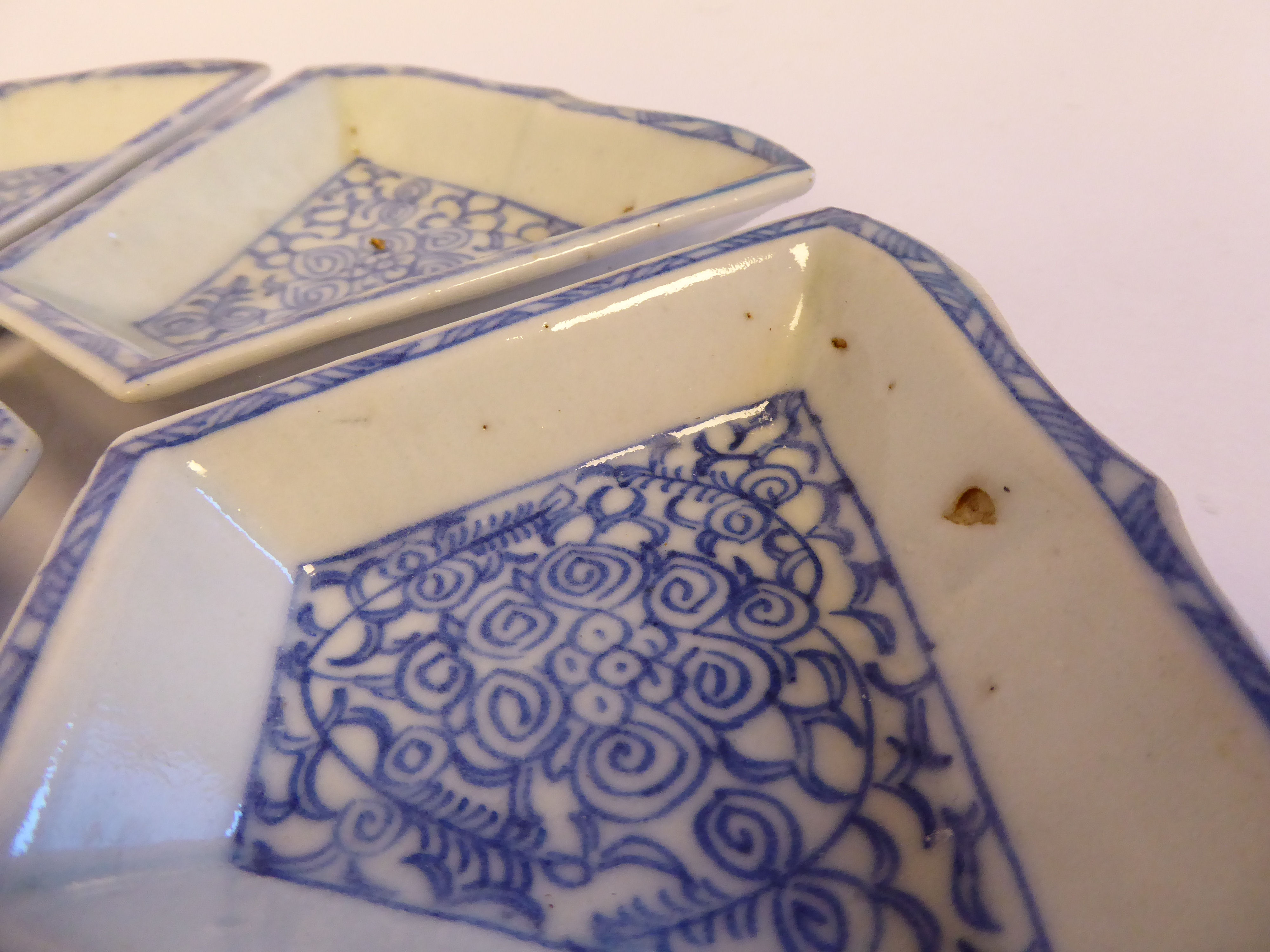 An 18thC Chinese porcelain supper set, comprising a central octagonal dish 4. - Image 3 of 9