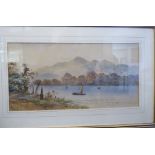 E Earp - a highland loch with small sailing vessels watercolour bears a signature 9'' x 18''