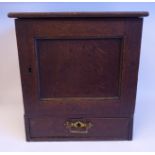 A late 19thC oak table cabinet,