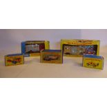 Five Matchbox diecast model vehicles, viz.