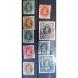 Postage stamps - nine Indian overprinted Jind and Nabha,