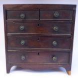 An early 19thC apprentice piece mahogany dressing chest,