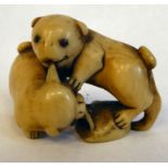 A late 19th/early 20thC Japanese miniature carved ivory model,
