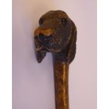 An early 20thC rustically cut wooden walking stick,