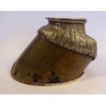 An early 20thC novelty inkwell, a horse's hoof,