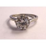 A platinum diamond solitaire ring Approx weight 1.