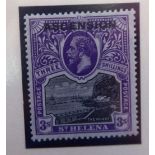 Postage stamps - three 1922 St Helena overprinted Ascension, unused SG 6,