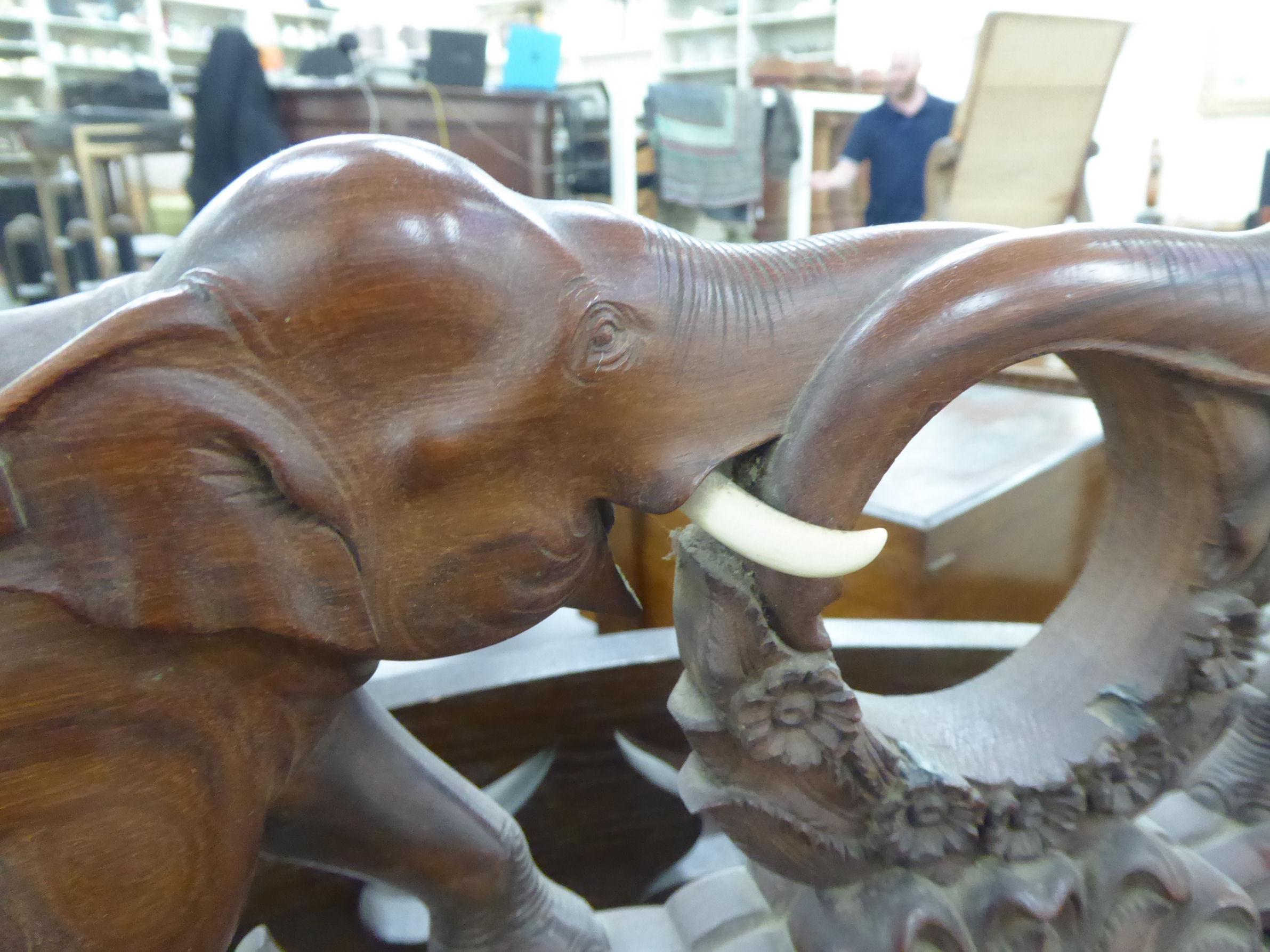 An early 20thC raised hardwood presentation sculpture, - Image 2 of 2