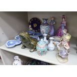 Decorative ceramics: to include Wedgwood powder blue jasperware and a Limoges china plate 5.